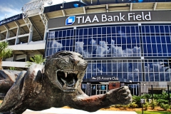 Jacksonville Jaguars Statue and TIAA Bank Field