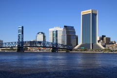 Southbank view towards Main Street Bridge and Downtown Jacksonville