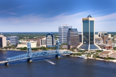Aerial view of Downtown Jacksonville, Main street Bridge