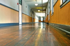 Hardwood floor hallways