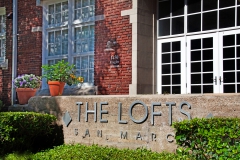 Entrance sign for The Lofts San Marco