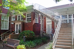 Stairway leading down into the couryard at The Lofts San Marco