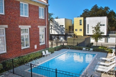 Pool area and newly built condos at The Lofts San Marco